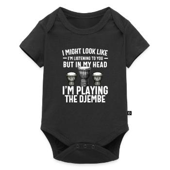 Djembé Pour L’Afrique Joueur De Tambour Jembe Musique Hommes Papa - Body à manches courtes Premium Bébé - noir - Devant