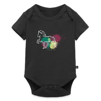 Red Tölt - Baby Premium Kurzarmbody - Schwarz - Vorne
