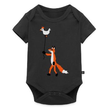 Fuchs und Henne - Baby Premium Kurzarmbody - Schwarz - Vorne