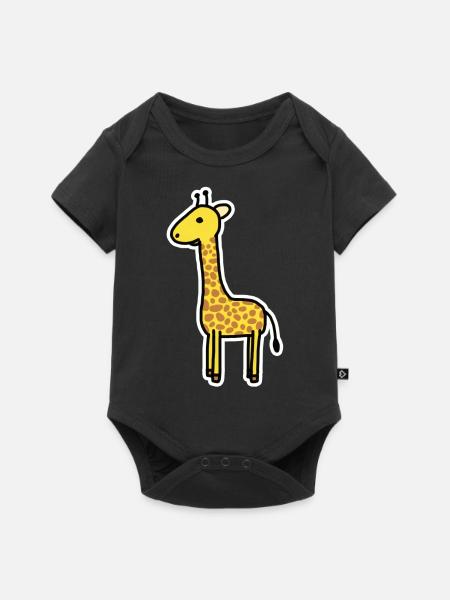 Giraffe - Baby Premium Kurzarmbody - Schwarz