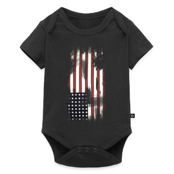 USA Flag - Baby Premium short-sleeve bodysuit - black - Front