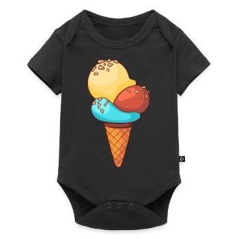 Ice cream ice cream ice cream ice cream ball ice cream sundae - Baby Premium short-sleeve bodysuit - black - Front