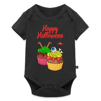 Gâteau au muffin Halloween - Body à manches courtes Premium Bébé - noir - Devant