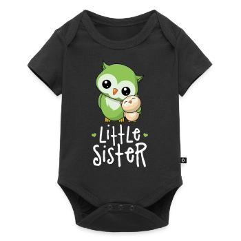 Little Sister - Little sister sibling owls - Baby Premium short-sleeve bodysuit - black - Front