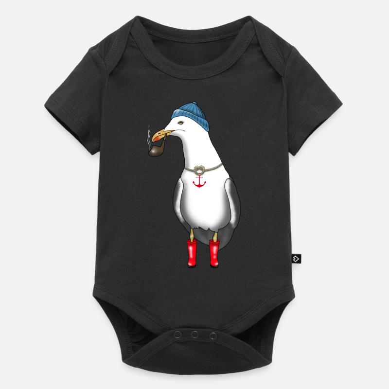 Capitaine marin de mouette - Body à manches courtes Premium Bébé - noir