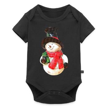 Snowman - Drawing - Baby Premium short-sleeve bodysuit - black - Front