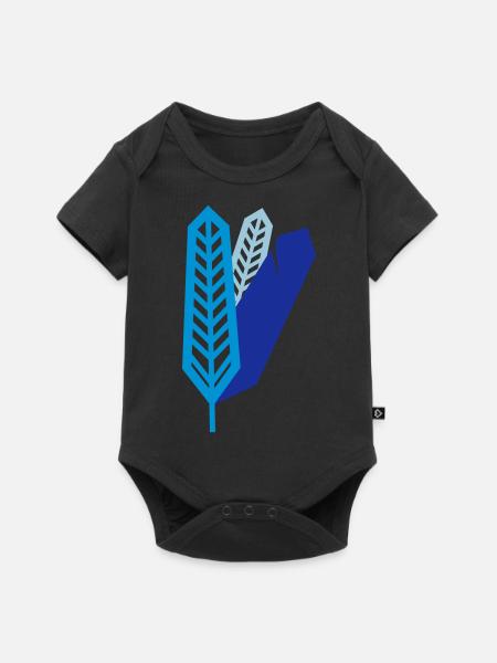 Federn - Baby Premium Kurzarmbody - Schwarz