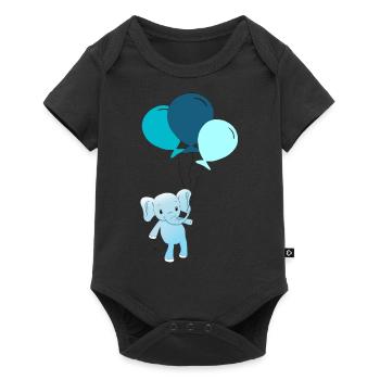 Éléphant personnalisable avec des ballons - Body à manches courtes Premium Bébé - noir - Devant