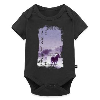 cheval - Body à manches courtes Premium Bébé - noir - Devant