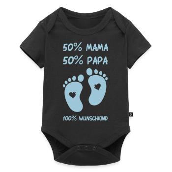 baby_fuesse_wunschkind - Baby Premium Kurzarmbody - Schwarz - Vorne