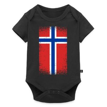 Norvège Drapeau de la Scandinavie - Body à manches courtes Premium Bébé - noir - Devant
