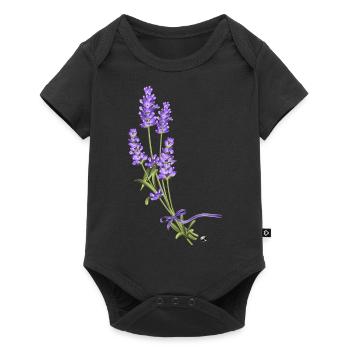 Lavender flowers tied with a purple bow - Baby Premium short-sleeve bodysuit - black - Front