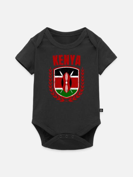 Kenia - Premium kortærmet baby-body  - sort