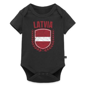 Latvia - Baby Premium short-sleeve bodysuit - black - Front