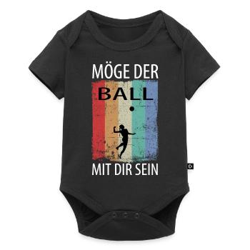 Faustball Faustballer Faustballspieler - Baby Premium Kurzarmbody - Schwarz - Vorne