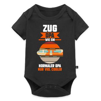 Modelleisenbahn Großvater Opa Zug Eisenbahn - Baby Premium Kurzarmbody - Schwarz - Vorne