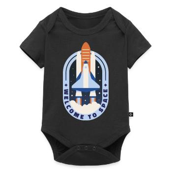 Willkommen im Weltraum Willkommen im Weltraum Gesc - Baby Premium Kurzarmbody - Schwarz - Vorne
