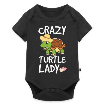 Funny Turtle Crazy Turtle Lady Gift - Baby Premium short-sleeve bodysuit - black - Front