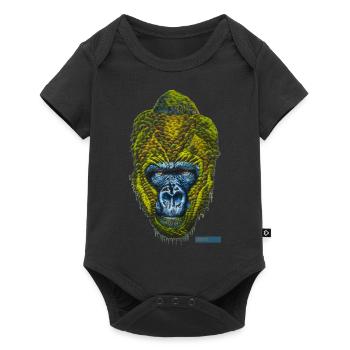 Gorilla - Baby Premium Kurzarmbody - Schwarz - Vorne