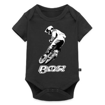 BMX Race Racing Mountainbike Motocross - Baby Premium Kurzarmbody - Schwarz - Vorne