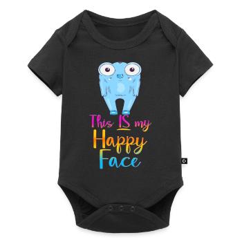 Angry face face cartoon happy face cartoon - Baby Premium short-sleeve bodysuit - black - Front