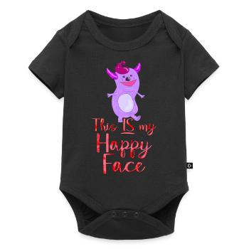 Angry face face cartoon happy face cartoon - Baby Premium short-sleeve bodysuit - black - Front
