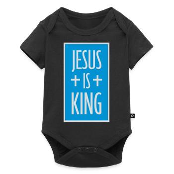 Citation de Jésus est roi - Body à manches courtes Premium Bébé - noir - Devant