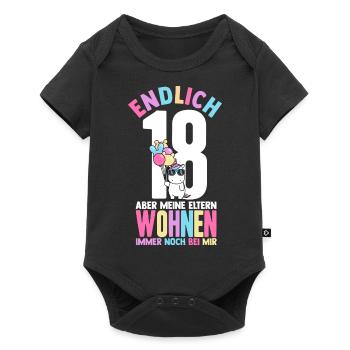 Endlich 18 Aber Meine Eltern Wohnen Immer Noch Bei - Baby Premium Kurzarmbody - Schwarz - Vorne