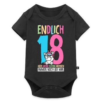 Endlich 18 Aber Meine Eltern Wohnen Immer Noch Bei - Baby Premium Kurzarmbody - Schwarz - Vorne