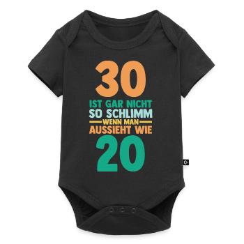 Dreißig 30 Jahre Dreißigster Geburtstag - Baby Premium Kurzarmbody - Schwarz - Vorne