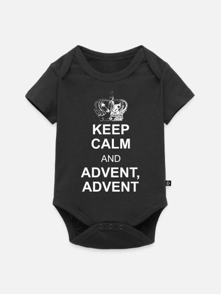 Advent Keep Calm - Baby Premium Kurzarmbody - Schwarz