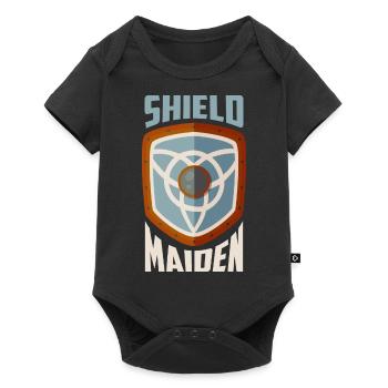 Bouclier Vierge Vikings Nordiques - Body à manches courtes Premium Bébé - noir - Devant