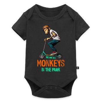 Stunt Scooter Monkey Does Tricks - Baby Premium short-sleeve bodysuit - black - Front
