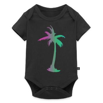 Tropical Beach Paradise Palm Rainbow 9 - Baby Premium short-sleeve bodysuit - black - Front