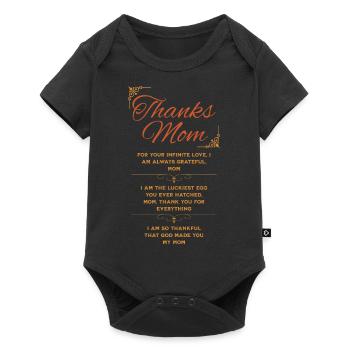 Thank you mom - gift - Baby Premium short-sleeve bodysuit - black - Front