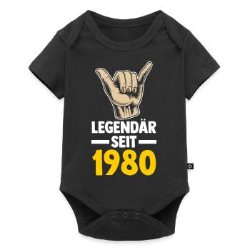 Jahrgang 1980 43 Jahre Geburtstag - Baby Premium Kurzarmbody - Schwarz - Vorne