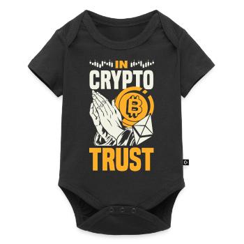 In Crypto We Trust Cryptocurrency Trading Coin - Baby Premium Kurzarmbody - Schwarz - Vorne