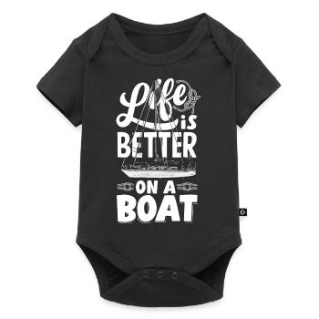 La vie est meilleure sur un bateau pour un marin - Body à manches courtes Premium Bébé - noir - Devant