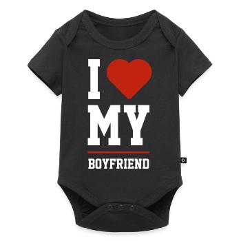 I Love My Boyfriend - Boyfriend Funny Gift - Baby Premium short-sleeve bodysuit - black - Front