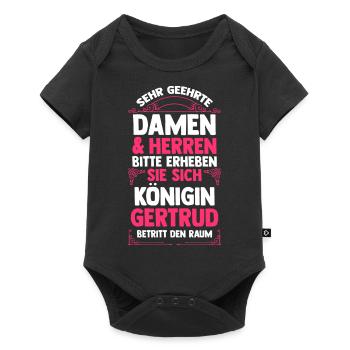 Gertrud - Baby Premium Kurzarmbody - Schwarz - Vorne