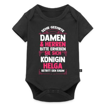 Helga - Baby Premium Kurzarmbody - Schwarz - Vorne