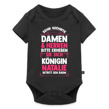 Natalie - Baby Premium Kurzarmbody - Schwarz - Vorne