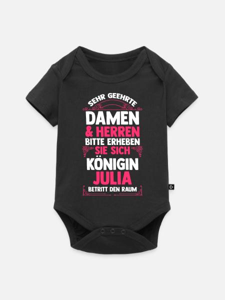 Vorname Julia - Baby Premium Kurzarmbody - Schwarz