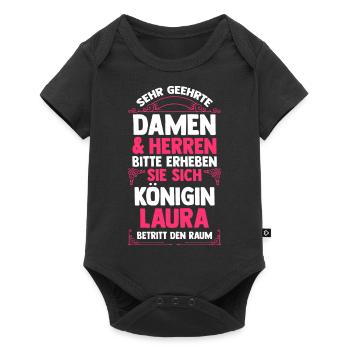 Laura - Baby Premium Kurzarmbody - Schwarz - Vorne