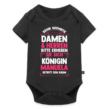 Manuela - Baby Premium Kurzarmbody - Schwarz - Vorne