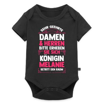 Melanie - Baby Premium Kurzarmbody - Schwarz - Vorne