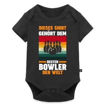 Bowler Bowlen Kegeln Bowling - Baby Premium Kurzarmbody - Schwarz - Vorne