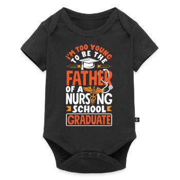 Too young to be the father of a nursing school - Baby Premium short-sleeve bodysuit - black - Front