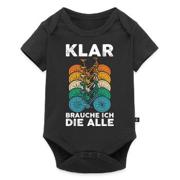 Klar brauche ich die alle Fahrrad - Baby Premium Kurzarmbody - Schwarz - Vorne