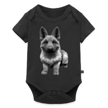 Chiot Berger Allemand Propriétaire Chien - Body à manches courtes Premium Bébé - noir - Devant